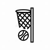 Teken Pallacanestro Segno Symbool Basketbal Lineare Profilo Palla Vettore Attrezzatura Gioco Squadra Canestro Isolato Illustratie Vettor sketch template