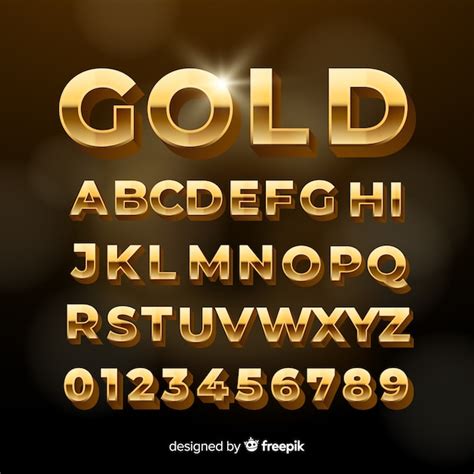 gold font vectors   psd files