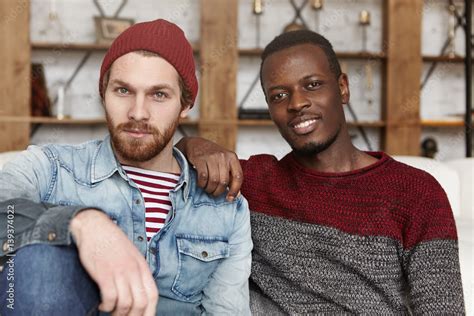 Homosexual Love And Relationships Concept Interracial Gay Couple