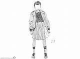 Stranger Things Coloring Pages Eleven Face Printable Kids sketch template
