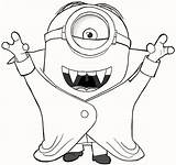 Coloring Pages Minions Minion Halloween Color Vampire Sheets Cute Coloringpagesfortoddlers Drawing sketch template