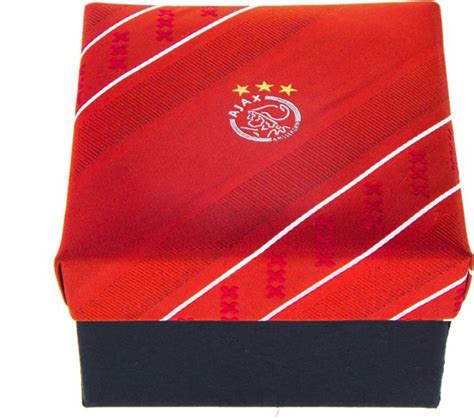 bolcom ajax stropdas rood streep print met doosje