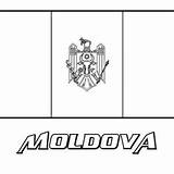 Moldova Nation Flag Coloring sketch template