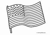 Flag Coloring Pages Usa American Printable July 4th Flags Independence Colors Kids sketch template