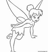Tinker Bell Coloring Pages Fairies Disney Fairy Printable Tinkerbell Drawings Fictional Barries Character Print Looking Drawing Face Down Disneyclips Flying sketch template
