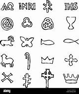 Symbols Christian Illustration Alamy Traditional Set sketch template