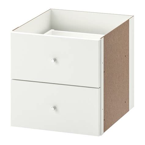kallax insert with 2 drawers high gloss white ikea