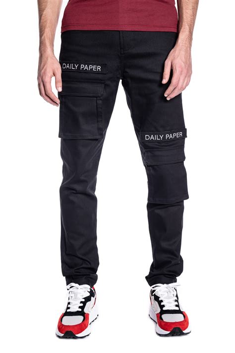 daily paper cargo pants black xnl
