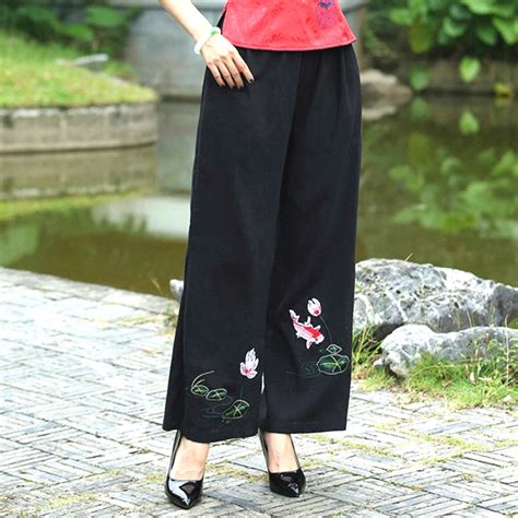 traditional chinese style pants pantalon chinois leisure cotton linen kung fu yoga pants