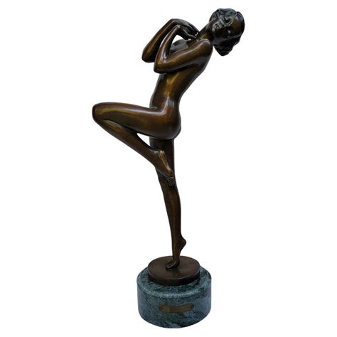 Smelling The Rose Classic Art Deco Sculpture With Female Nude