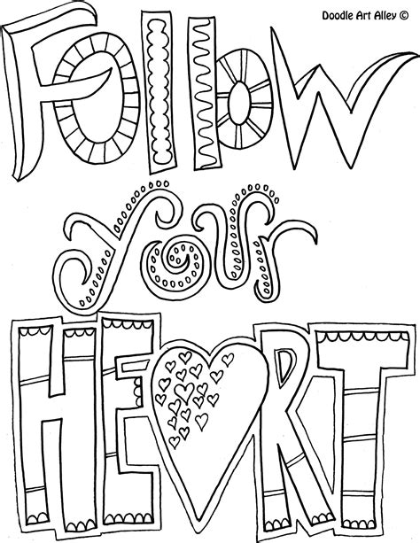 followyourheartjpg quote coloring pages inspirational quotes
