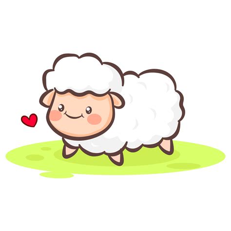 cute  lamb cartoon character kawai sheep   field animal