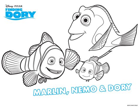 nemo  dory coloring pages