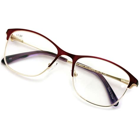 premium women fashion  rim optical frame reading glasses  rhinestones clear lens metal