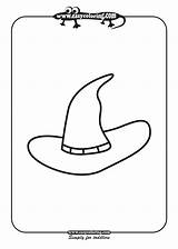 Witch Hat Halloween Pages Coloring Print Easy Toddlers Kids sketch template