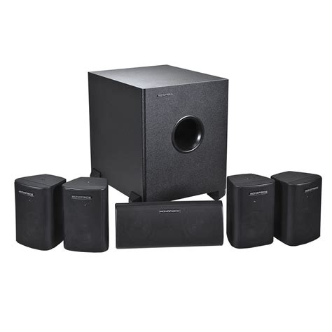 channel home theater satellite speakers subwoofer black