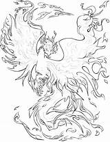 Coloring Pages Phoenix Fenix Elements Adults Fire Printable Print Colouring Fairy Four Goose Deviantart Adult Realistic Sheets Dragon Kids Evil sketch template