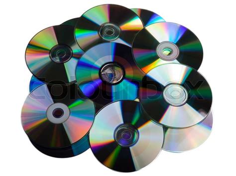 computer technology data cd dvd disk heap isolated stock photo colourbox