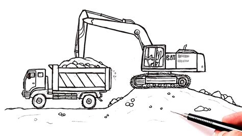 excavator  dump truck coloring pages coloring pages