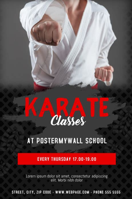 Karate Martial Arts Classes Flyer Template Postermywall