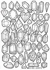 Doodle Crystal Coloring Pages Practice Crystals ぬりえ Creative Sketch Doodling イラスト Drawing 宝石 ぬり絵 タトゥー Bullet Drawings Shading Choose Board sketch template