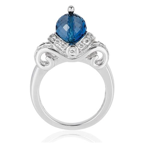 disney cinderella inspired bridal diamond ring  london blue topaz enchanted disney fine