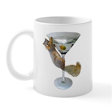 Martini Squirrel 11 Oz Ceramic Mug Martini Squirrel Mug By Catsclips