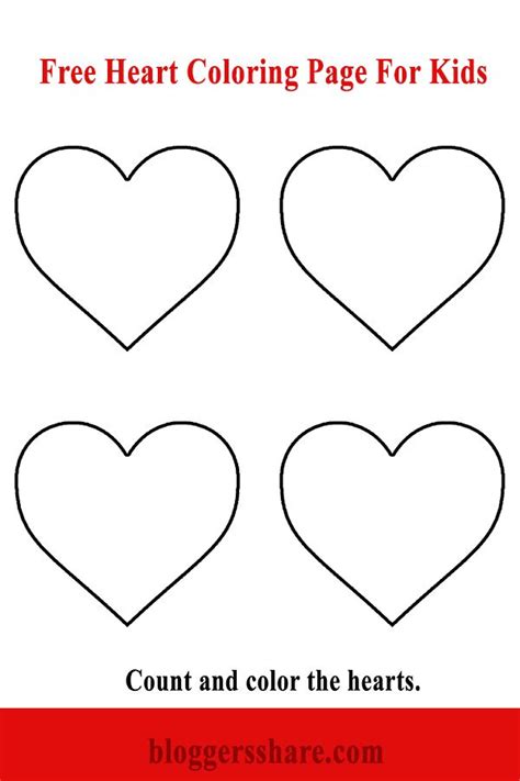 coloring page heart printable  kids  coloring page