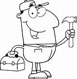 Coloring Pages Tool Construction Worker Box Barber Mail Teacher Hammer Clipart Carrier Drawing Mechanic Tools Mailman Hat Ever Getcolorings Lunch sketch template
