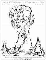 Yellowstone Coloring Park National Drawing Geyser Faithful Old Getdrawings 91kb sketch template