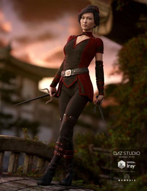 darkshade outfit for genesis 3 female s 3d models for poser and daz
