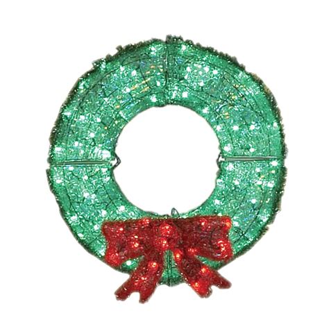 holiday living  ft plastic green led christmas wreath  lowescom