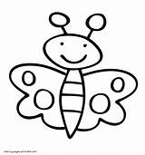 Coloring Pages Butterfly Easy Kids Printable Butterflies Insect sketch template