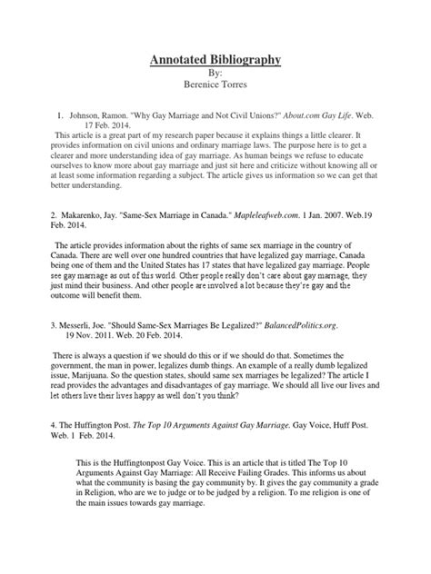 annotated bibliography may 2014 pdf same sex marriage homosexuality