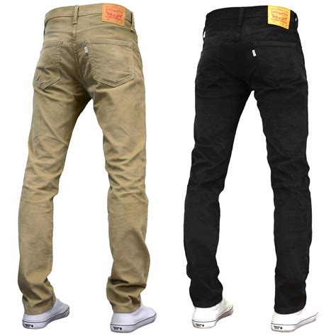 levis  mens designer slim fit stretch corduroy jeans blackbeige bnwt ebay