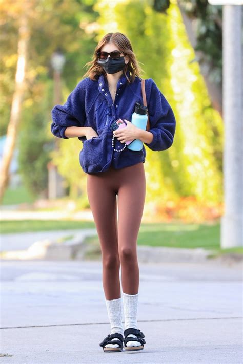 kaia gerber sexy ass in brown tight leggings 14 photos the fappening