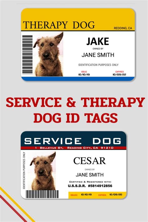 printable service dog id cards
