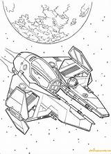 Anakin Pages Spaceship Coloring Online Color sketch template