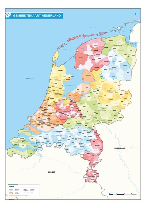 gemeenten provinciekaart nederland nederland kaarten wandkaarten