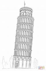 Pisa Torre Inclinada Drawing Toren Kolorowanka Leaning Turm Pizie Krzywa Ausmalbilder Minar Wieza Zeichnen Scheve Drawings sketch template