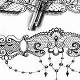 Garter Drawing Lace Paintingvalley Drawings sketch template