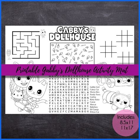 gabbys dollhouse activity sheet printable coloring place mat