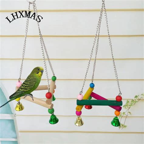 vogel speelgoed papegaai baars vogel speelgoed hout voor budgie valkparkieten parkiet  kleuren