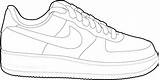Force Air Coloring Template Clipart Nike Drawing Shoe Pages Shoes Outline Printable Google Clip Ones Sneaker Vector Etsy Templates Drawings sketch template