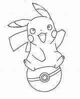 Pikachu Pokeball Coloring sketch template