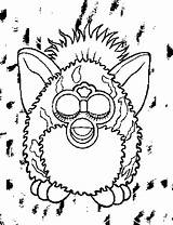 Furby Coloring Color Print Kids Pages Funny sketch template