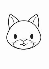 Coloring Cat Head Large sketch template