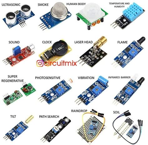 types  sensors   projects arduino