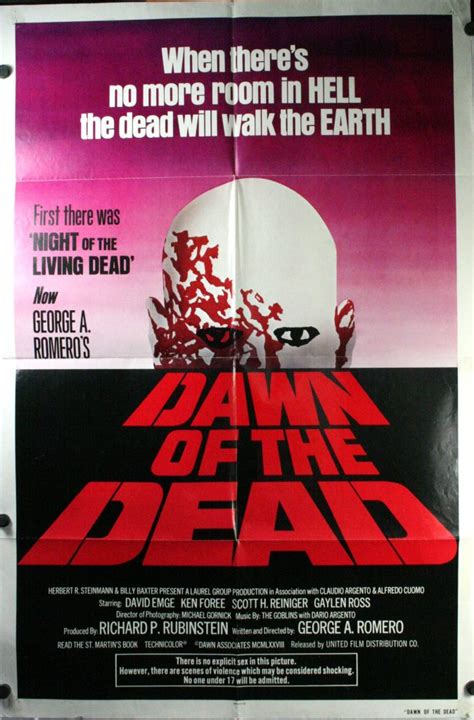dawn of the dead george a romero original movie poster original