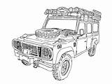 Rover Land Defender Drawing Landrover Jeep Car Auto Colouring Coloring Pages Ausmalen 4x4 Behance Drawings Tekenen Camel Trophy Kleurplaten Booklet sketch template